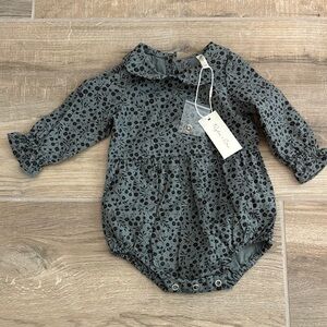 Rylee + Cru Gray Floral Bodysuit